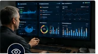 Fleet manager reviewing fleet analytics